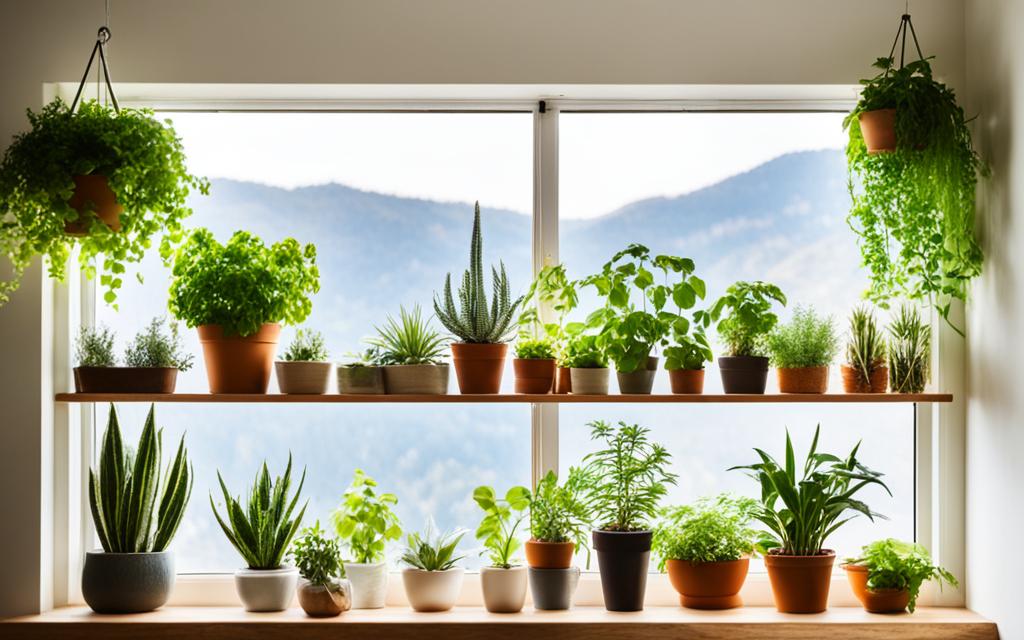 vasos de plantas em espaços pequenos