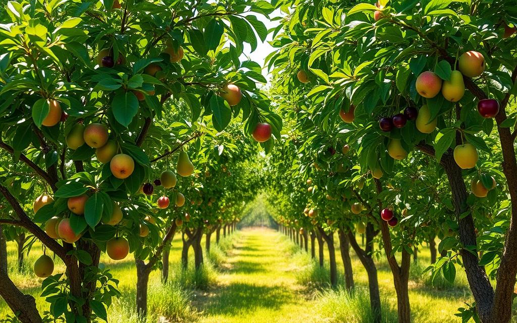 crescimento natural das árvores frutíferas