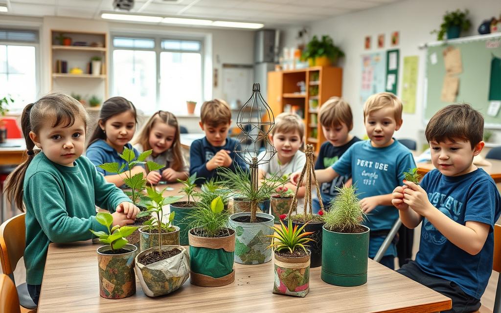 materiais reciclados para vasos de plantas