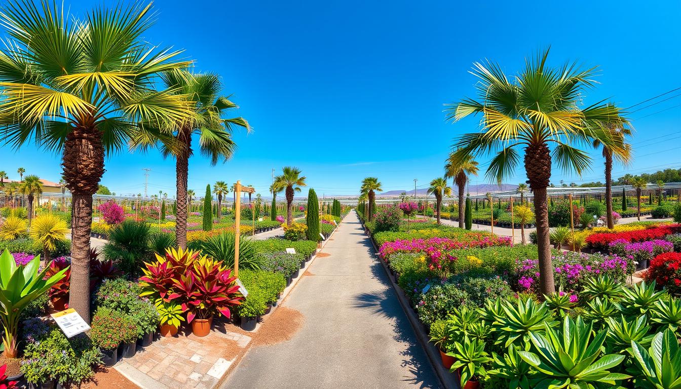 Panorama do Viveiro Vivace Garden com diversas plantas ornamentais e jardim dos sonhos