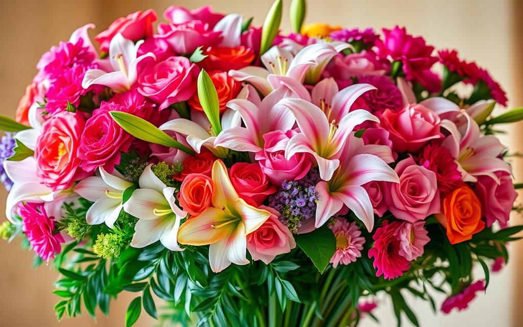 buquês de flores frescas